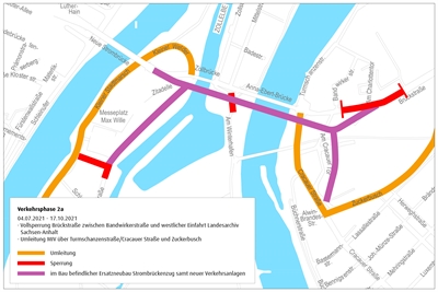 Übersichtskarte-ENB-SBZ-2a-Vollsperrung Brückstraße zwischen Bandwirkerstraße und westlicher Einfahrt Landesarchiv Sachsen-Anhalt