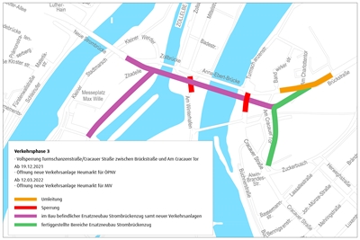 Übersichtskarte-ENB-SBZ-3-Legende-Vollsperrung Turmschanzenstraße/ Cracauer Straße zwischen Brückstraße und Am Cracauer Tor