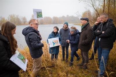 Sächsische Delegation an der Lippe-Mündung in Wesel