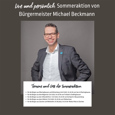 Bürgermeister Michael Beckmann startet seine diesjährige Sommeraktion. 