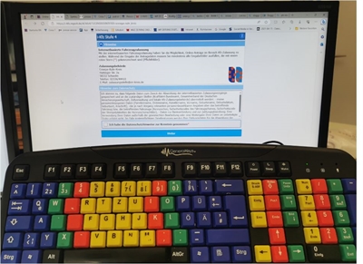 Online Zulassung Tastatur