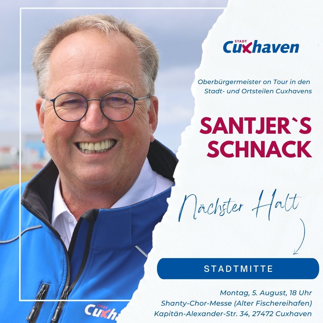 „Santjer's Schnack“ in der Stadtmitte: Oberbürgermeister Uwe Santjer zum persönlichen Austausch in der Shanty-Chor-Messe
