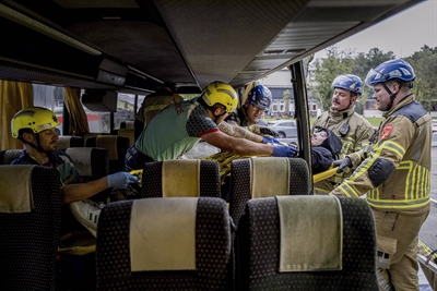 Erfolgreiche grenzüberschreitende Katastrophenschutzübung mit mehr als 110 deutschen und niederländischen Rettungskräften - Foto: Bureau Acute Zorg Euregio / Emiel Muijderman