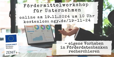 Fördermittel-Workshop für Unternehmen 19.11.2024